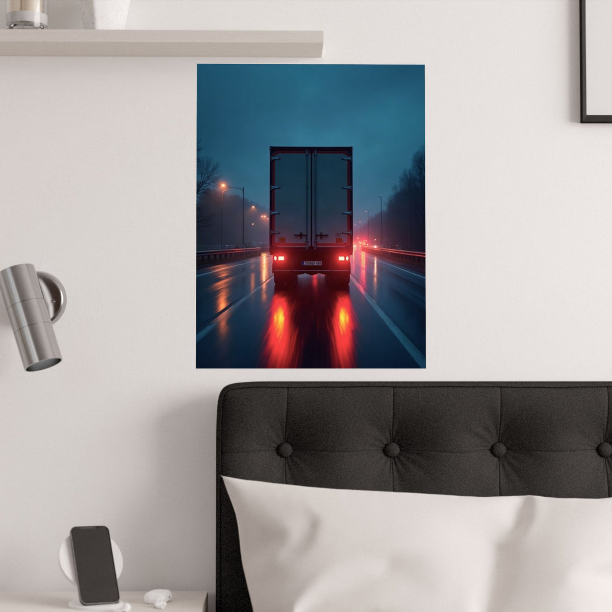 Long-Haul Night Hauler Truck Poster | Trucker Garage Wall Art