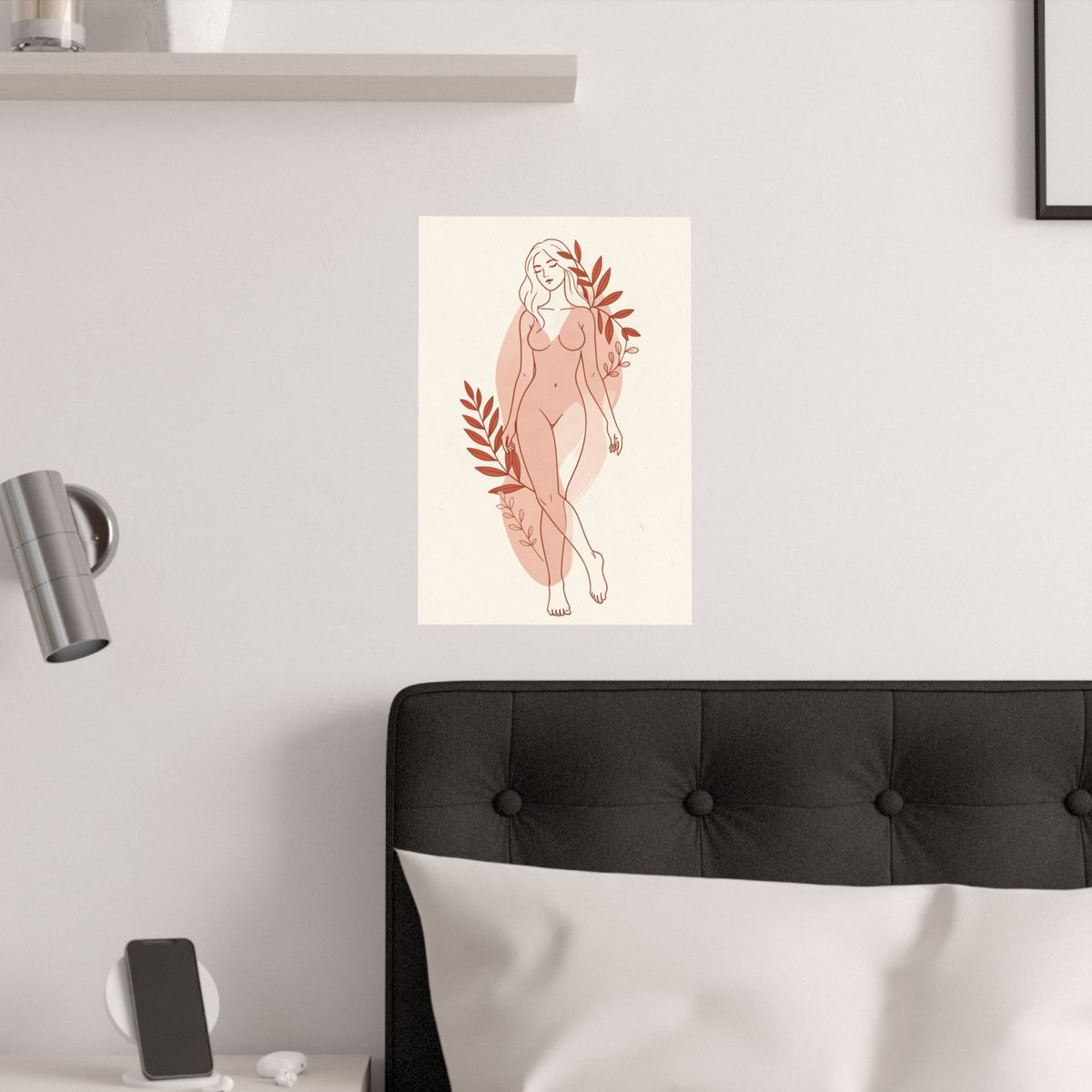 Abstract Feminine Body Line Art | Blush Boho Wall Print