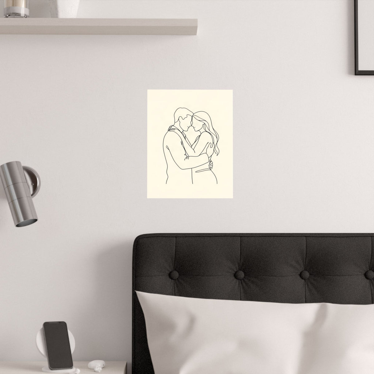 Lovers Single Line Art Print | Minimalist Romantic Wall Decor
