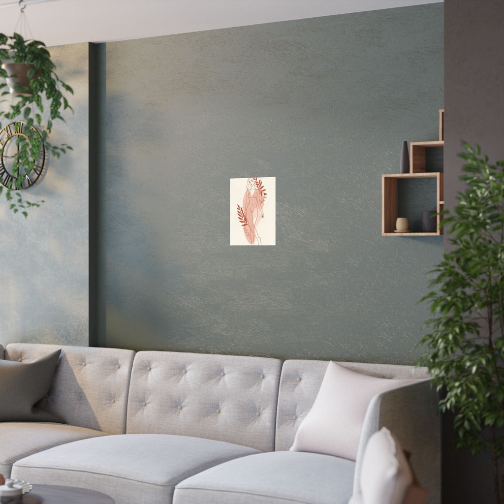 Abstract Feminine Body Line Art | Blush Boho Wall Print
