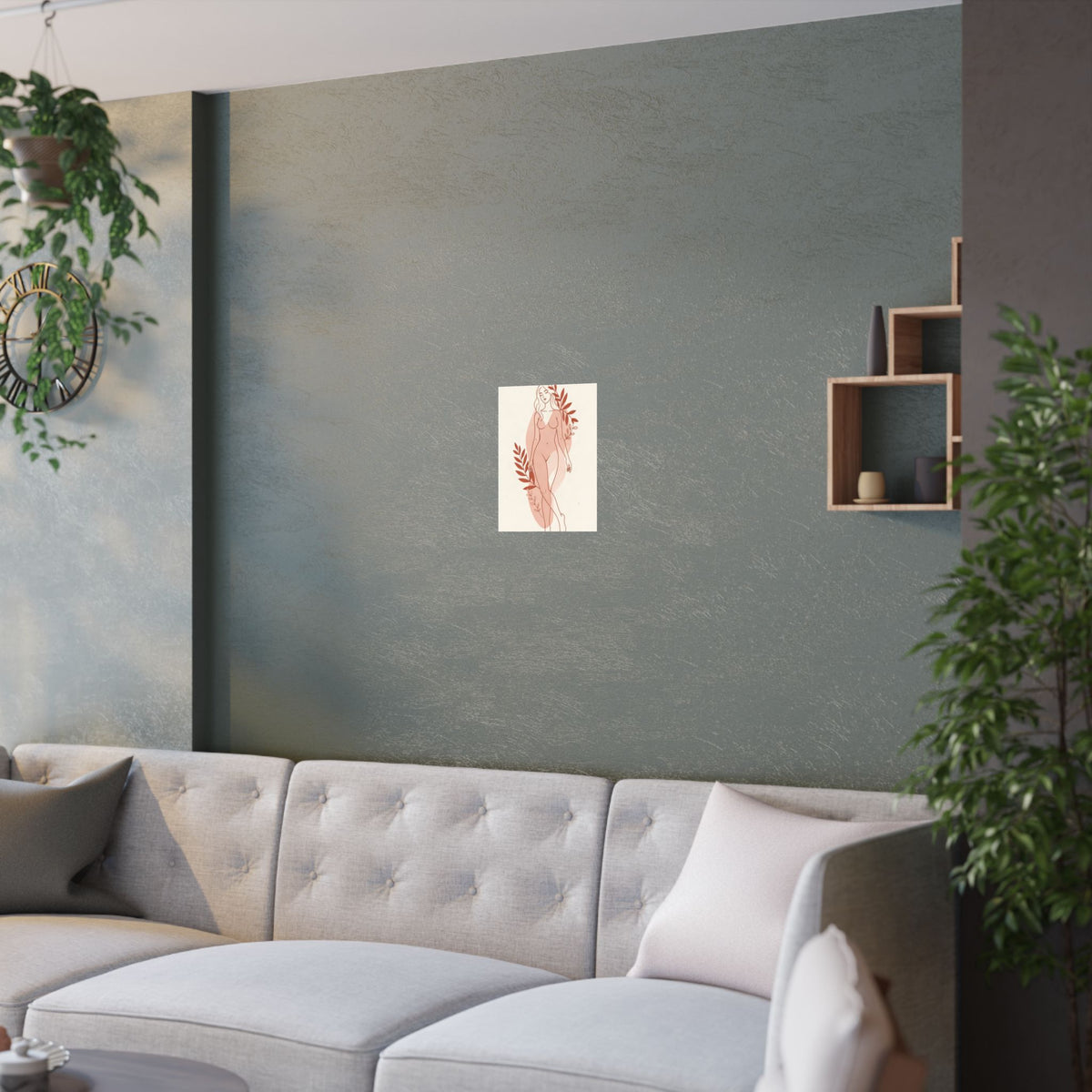 Abstract Feminine Body Line Art | Blush Boho Wall Print