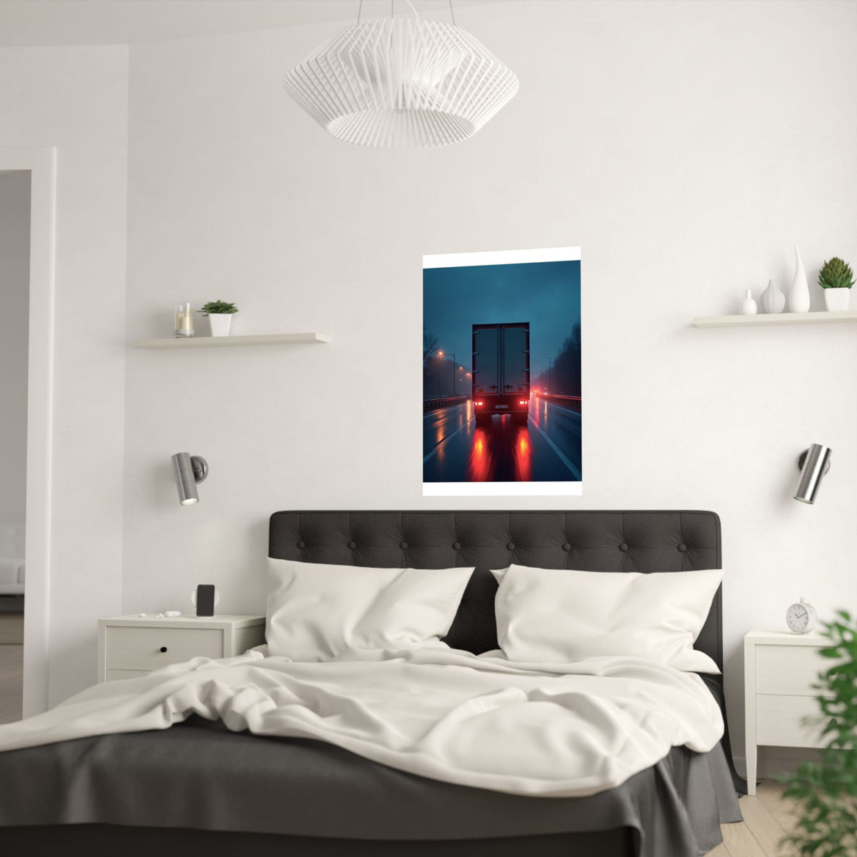 Long-Haul Night Hauler Truck Poster | Trucker Garage Wall Art