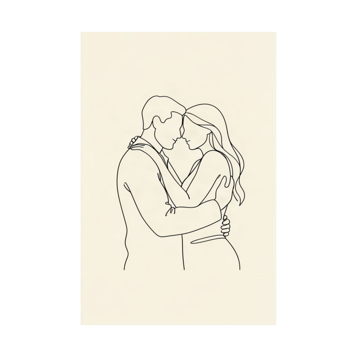 Lovers Single Line Art Print | Minimalist Romantic Wall Decor