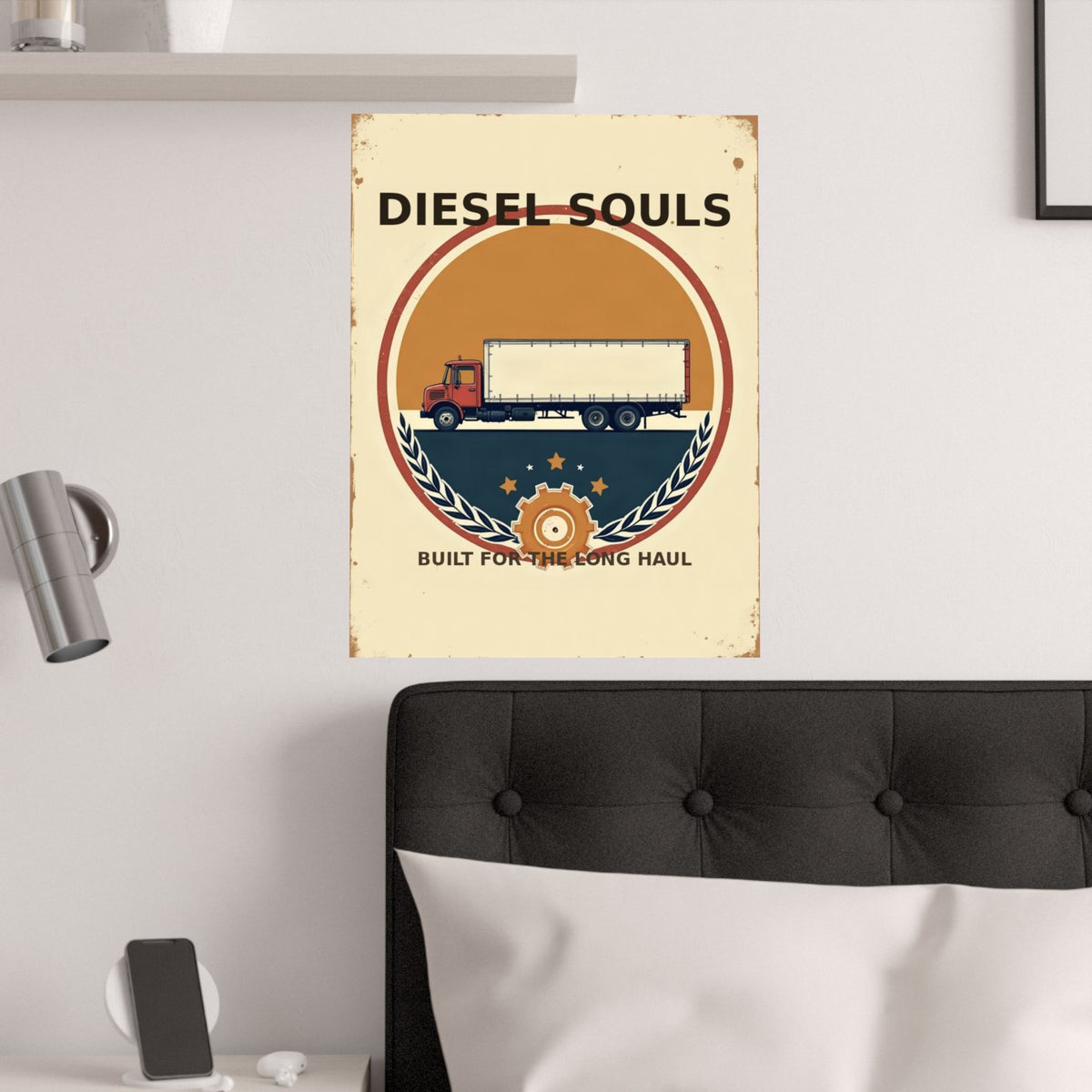 Diesel Souls Retro Trucker Emblem Poster | Vintage Garage Art
