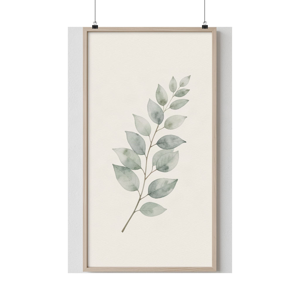 Eucalyptus Branch Print | Sage Botanical Minimalist Wall Art