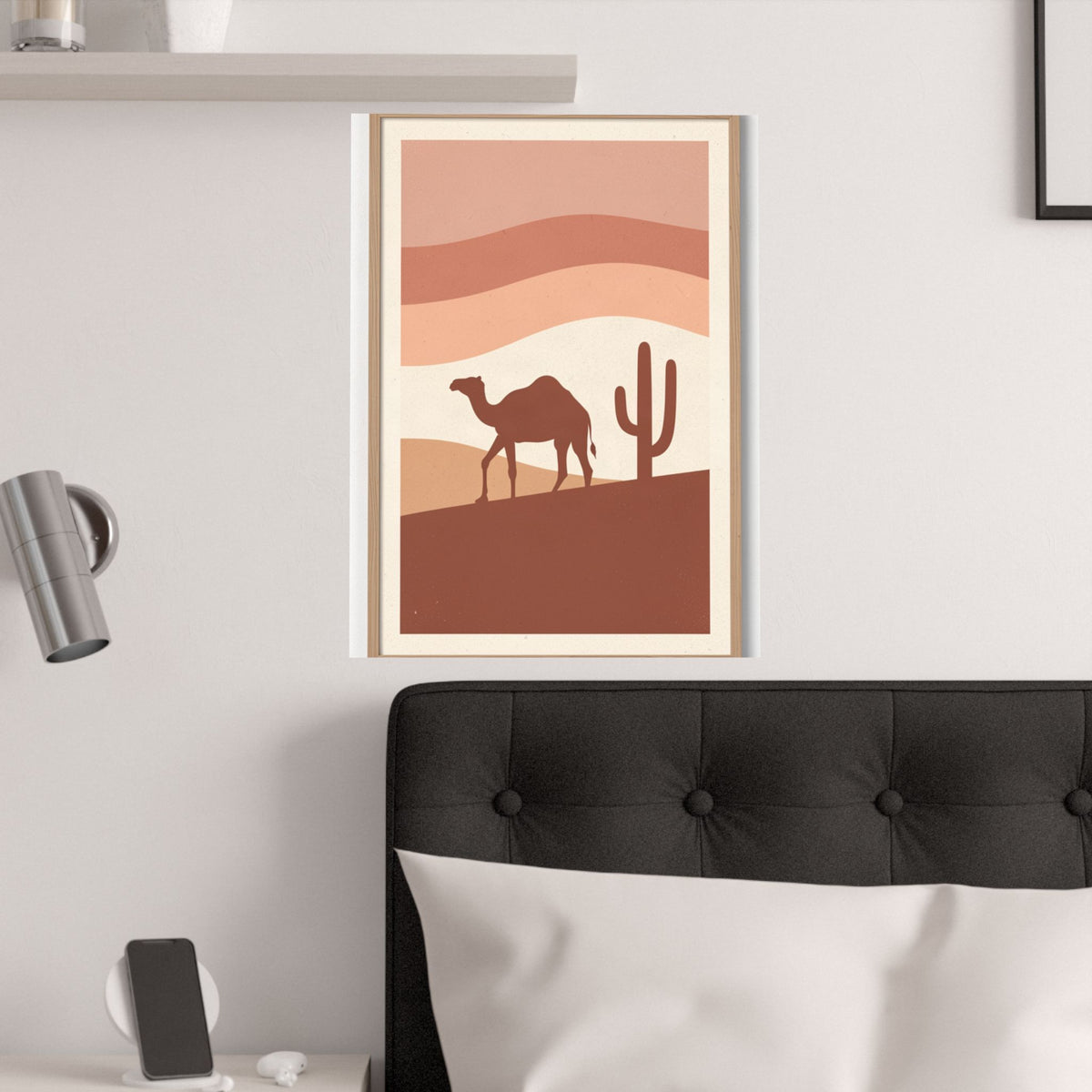 Desert Camel Sunset Print | Boho Mid-Century Wall Art