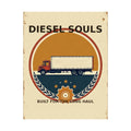 Diesel Souls Retro Trucker Emblem Poster | Vintage Garage Art