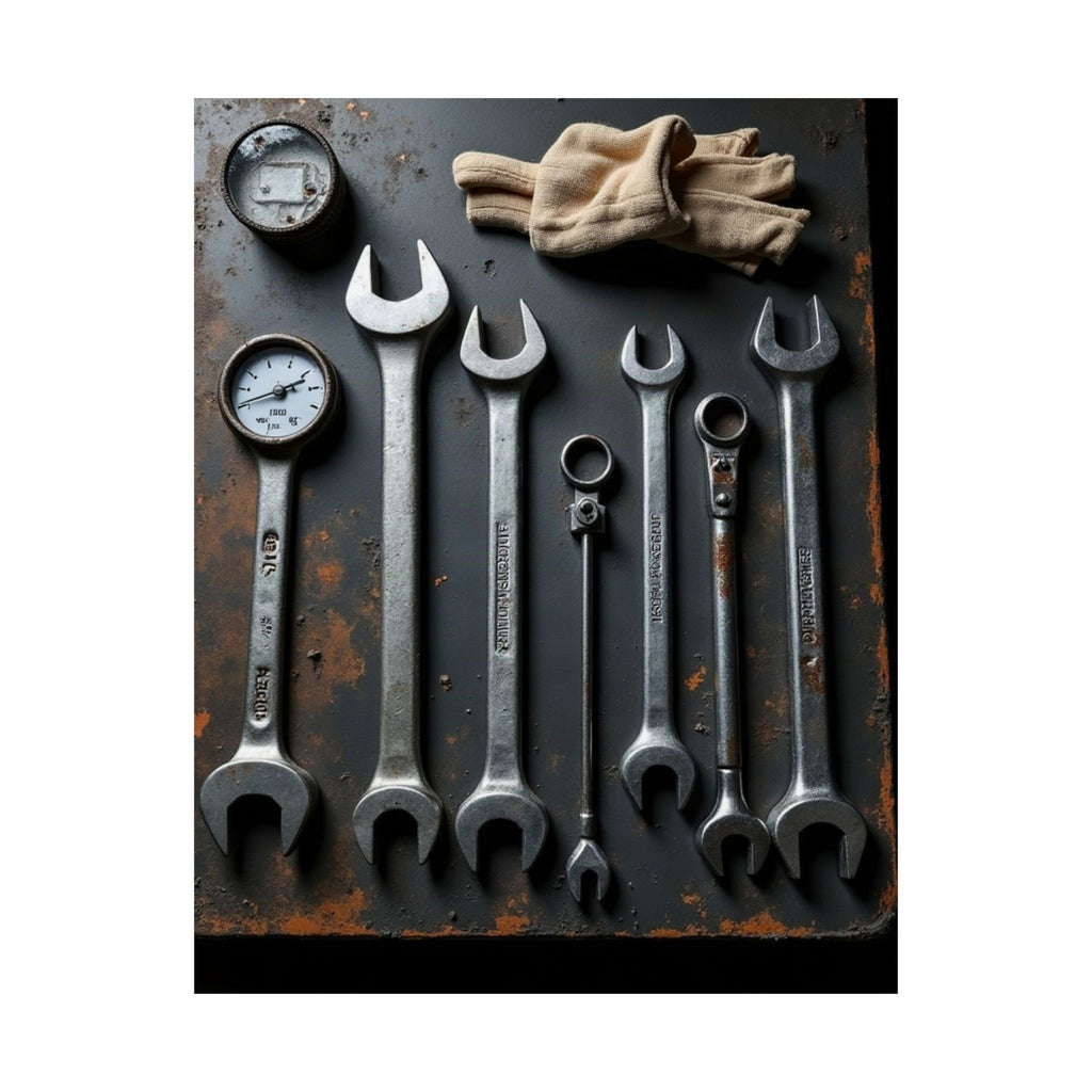 Truck Mechanic Tools Flat-Lay Poster | Workshop Wall Art