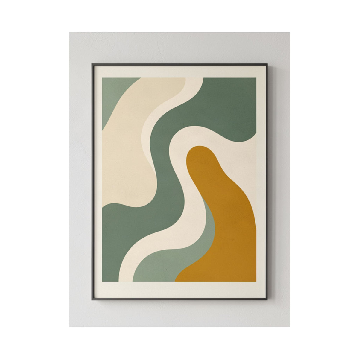 Abstract Organic Shapes Print | Matisse Style Sage Wall Art