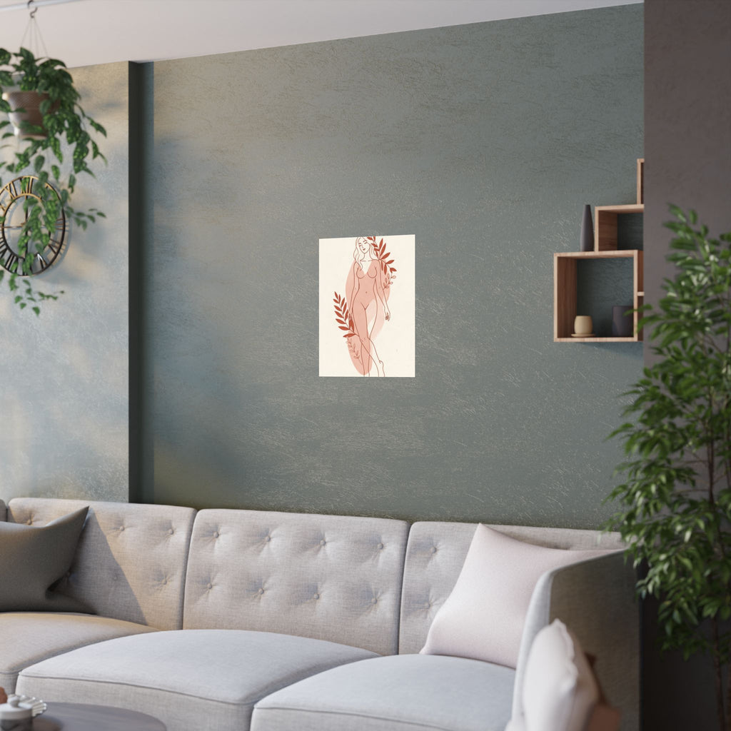 Abstract Feminine Body Line Art | Blush Boho Wall Print