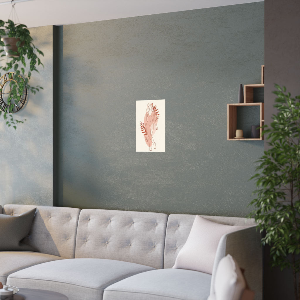 Abstract Feminine Body Line Art | Blush Boho Wall Print