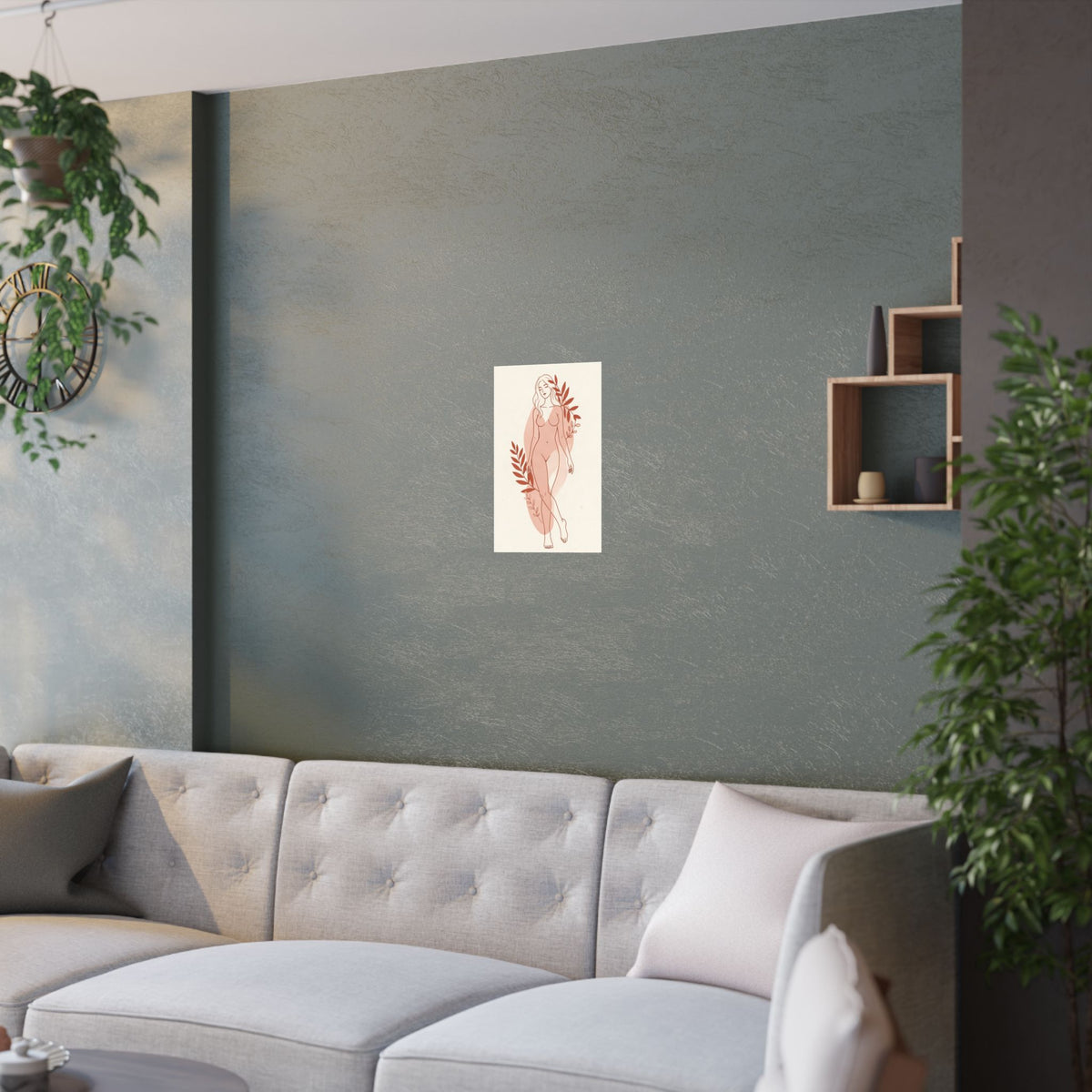 Abstract Feminine Body Line Art | Blush Boho Wall Print