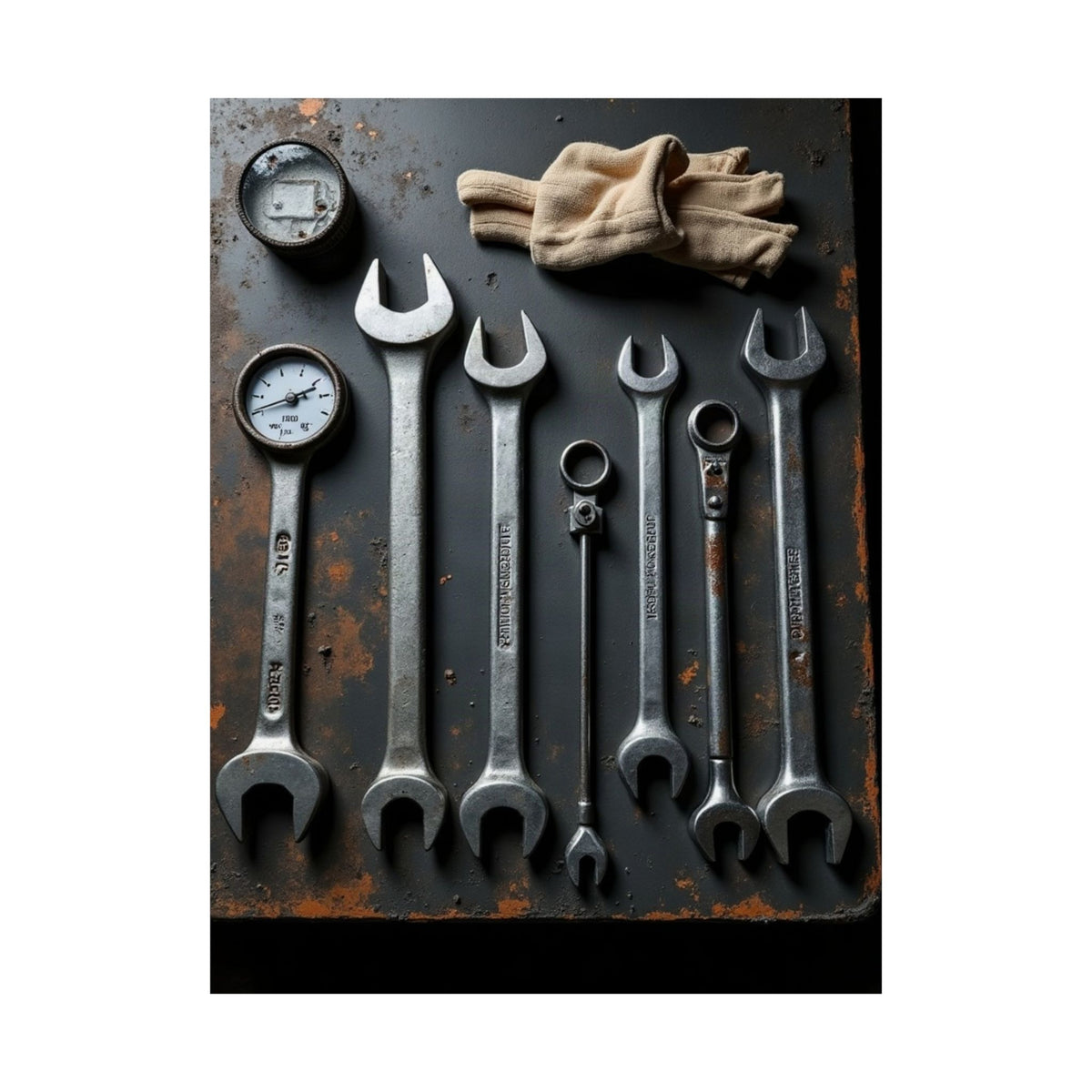 Truck Mechanic Tools Flat-Lay Poster | Workshop Wall Art