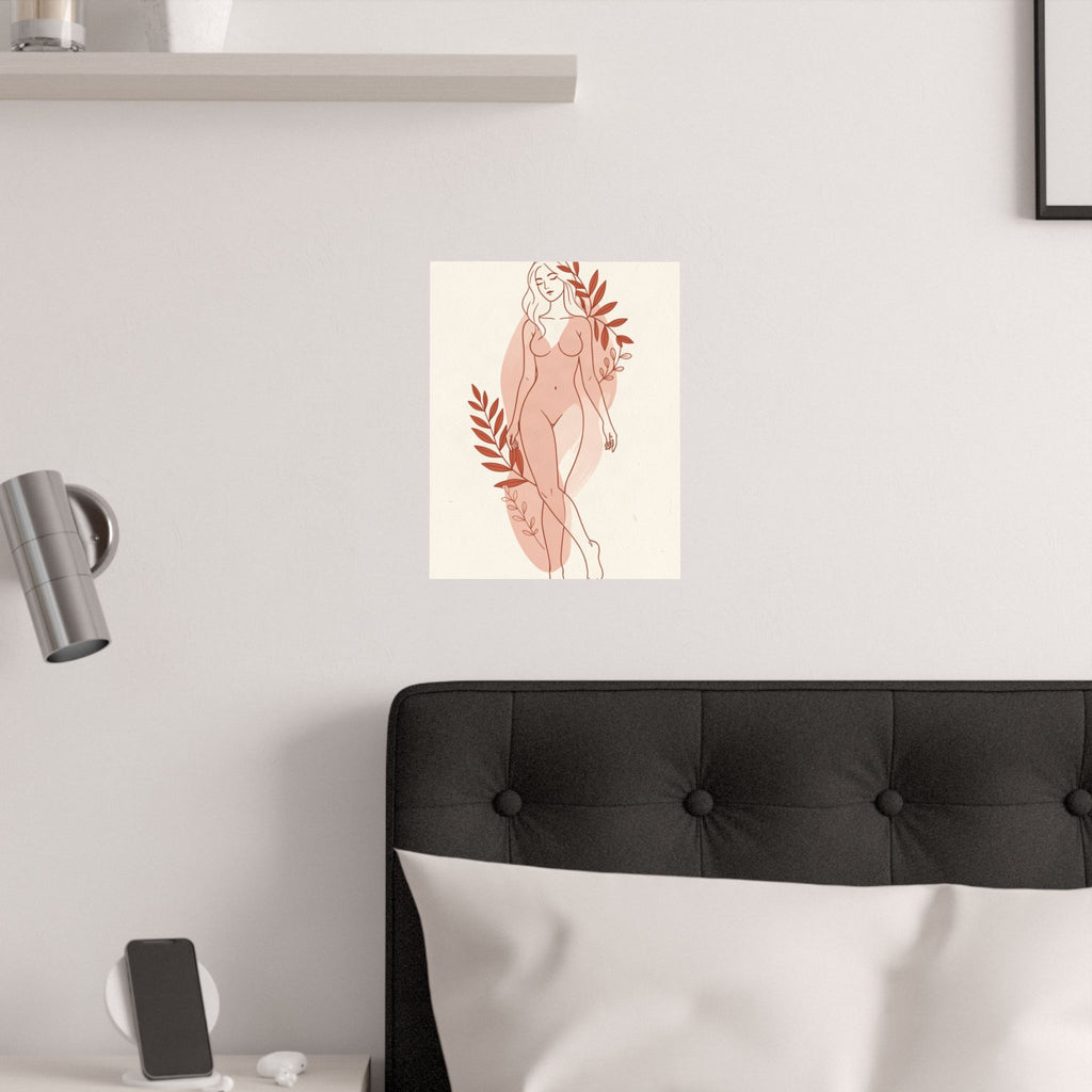 Abstract Feminine Body Line Art | Blush Boho Wall Print