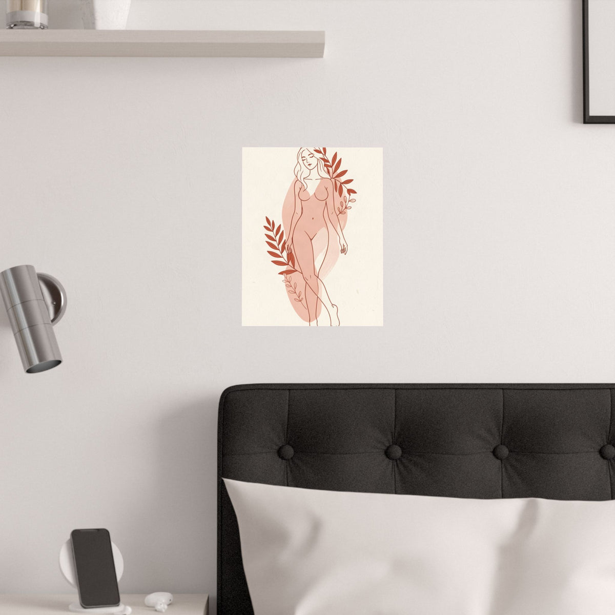 Abstract Feminine Body Line Art | Blush Boho Wall Print