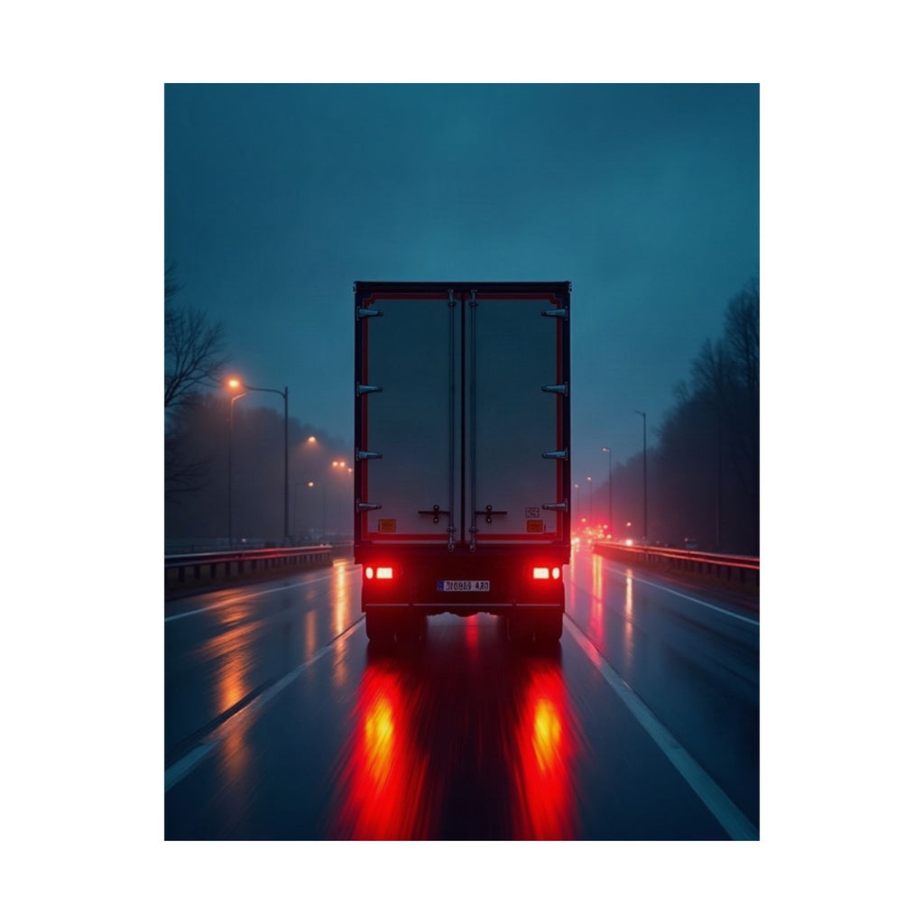 Long-Haul Night Hauler Truck Poster | Trucker Garage Wall Art