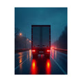 Long-Haul Night Hauler Truck Poster | Trucker Garage Wall Art