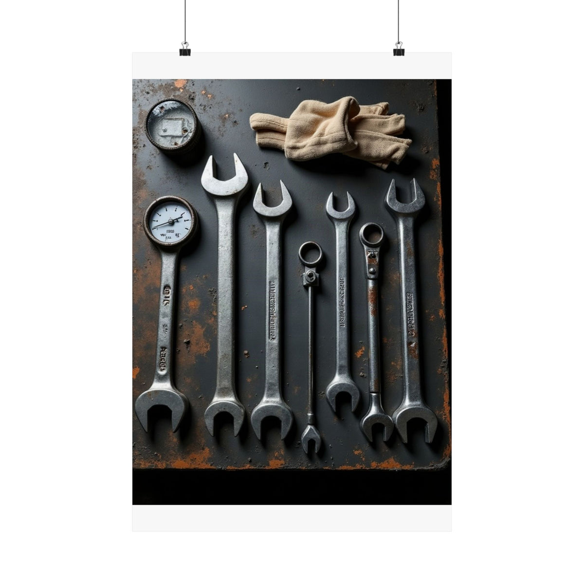 Truck Mechanic Tools Flat-Lay Poster | Workshop Wall Art