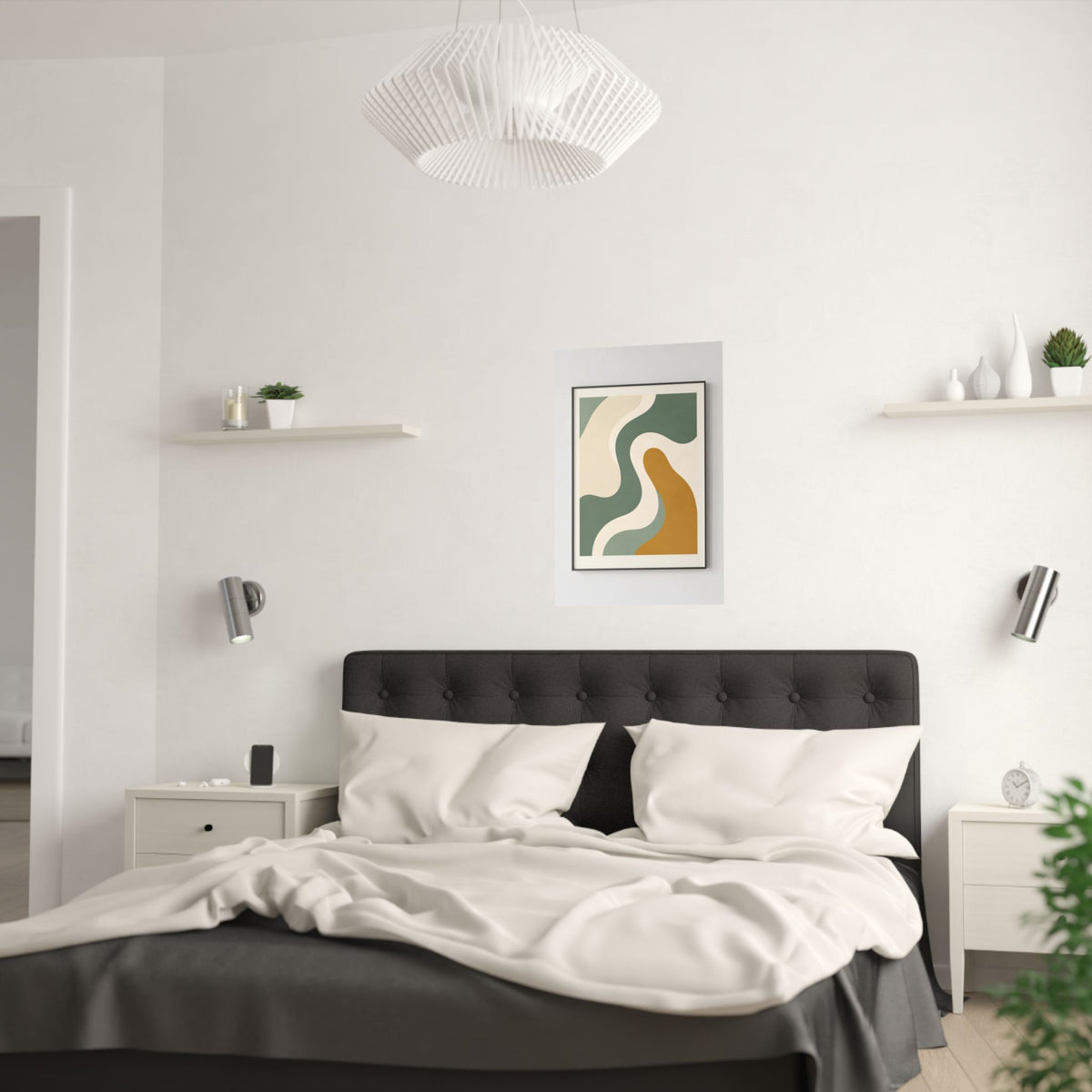 Abstract Organic Shapes Print | Matisse Style Sage Wall Art