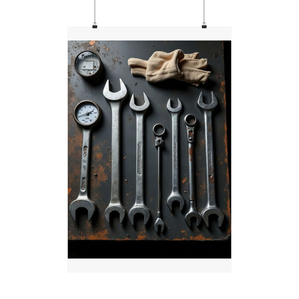 Truck Mechanic Tools Flat-Lay Poster | Workshop Wall Art