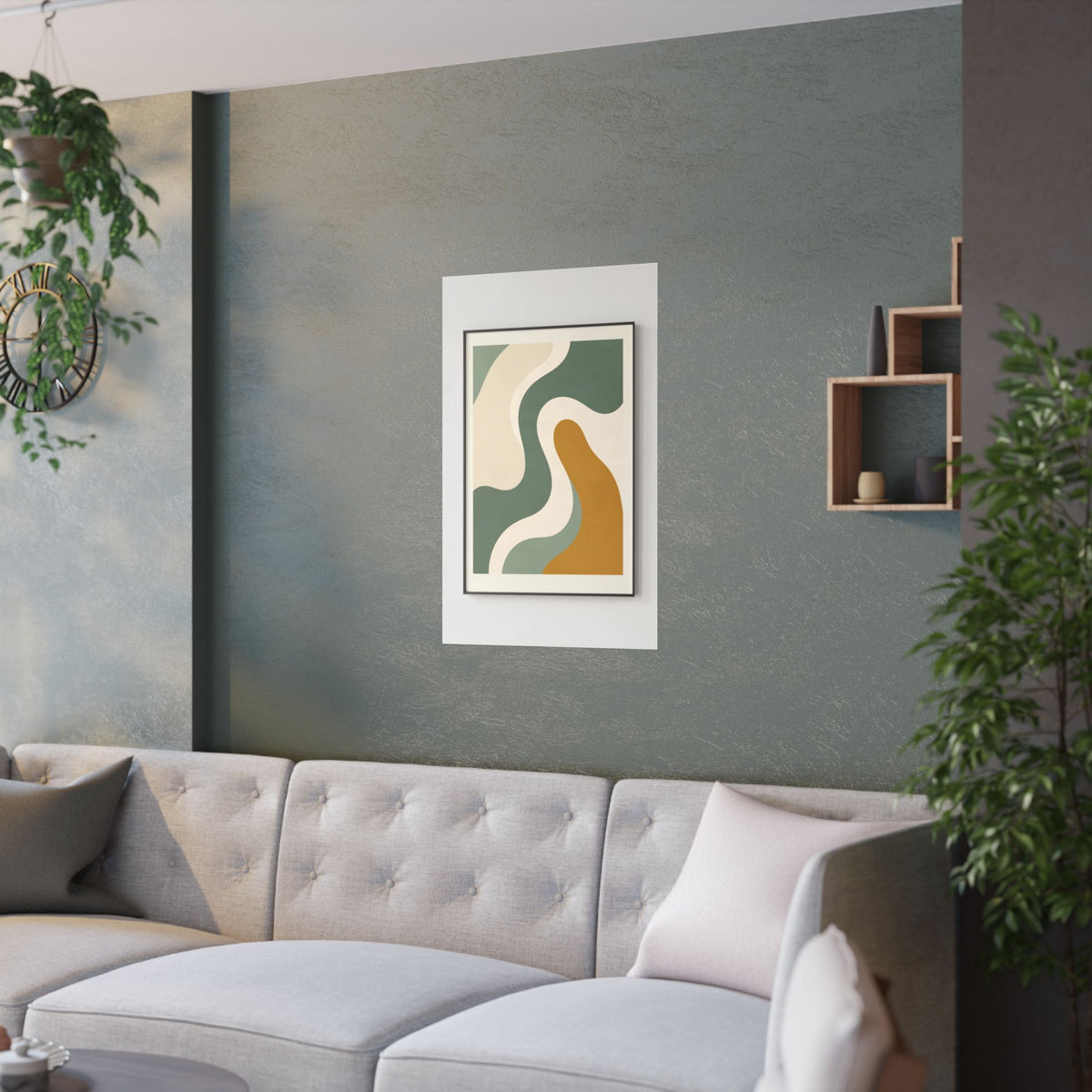 Abstract Organic Shapes Print | Matisse Style Sage Wall Art