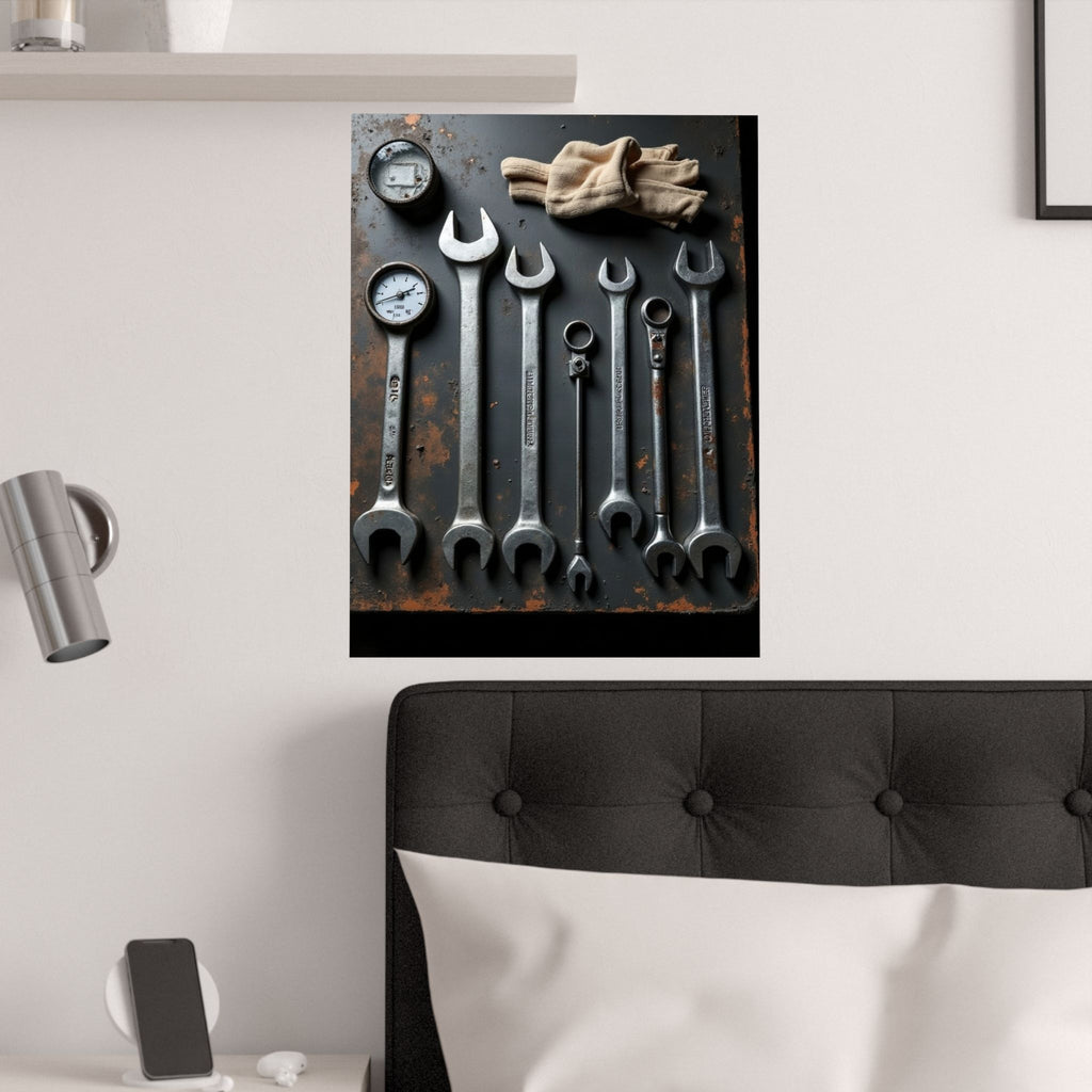 Truck Mechanic Tools Flat-Lay Poster | Workshop Wall Art