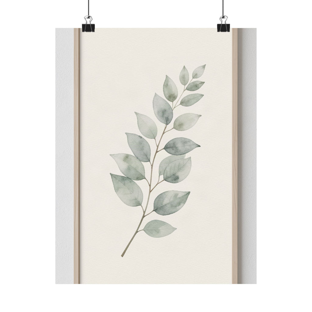 Eucalyptus Branch Print | Sage Botanical Minimalist Wall Art