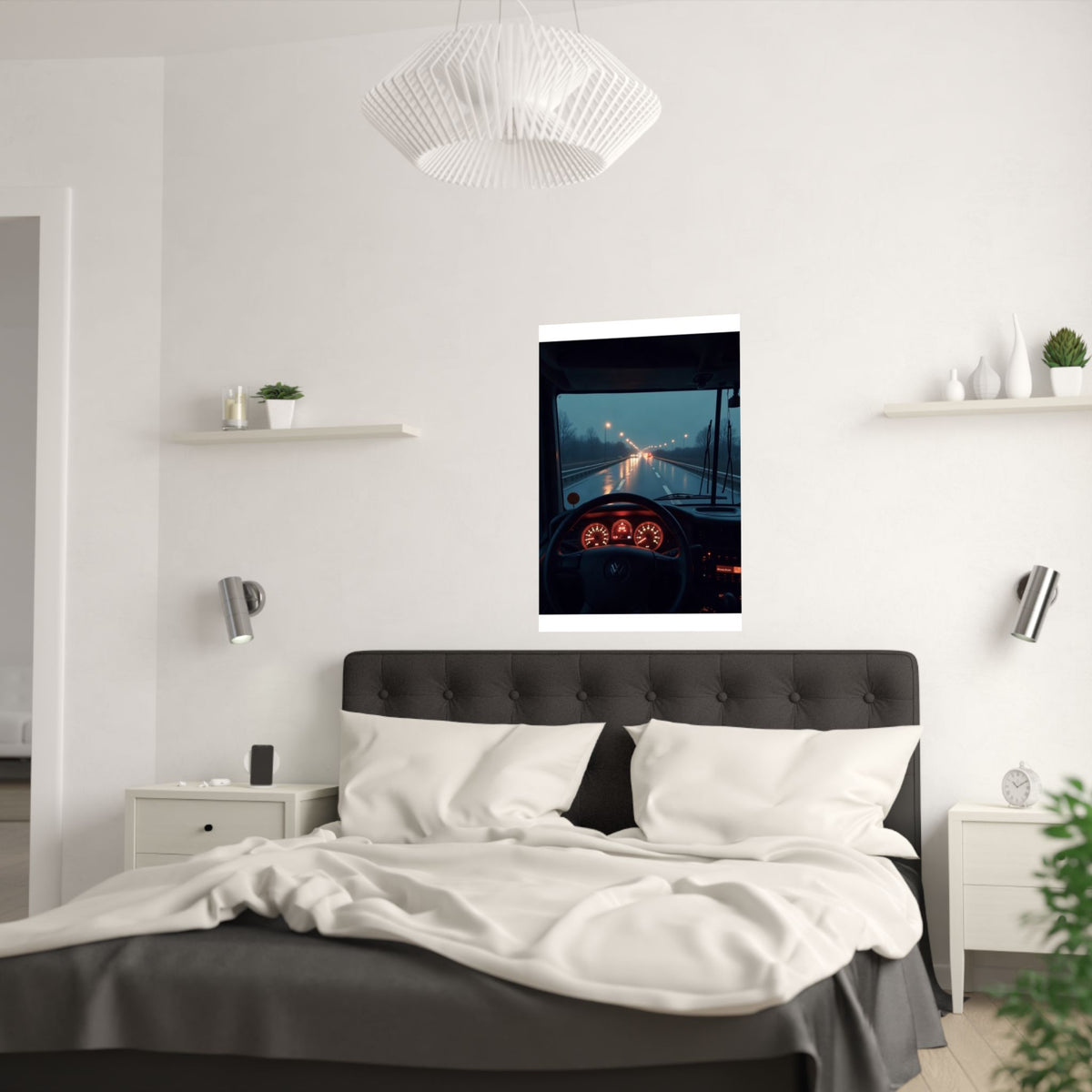 Night Cab Long-Haul Poster | Trucker Life Wall Art