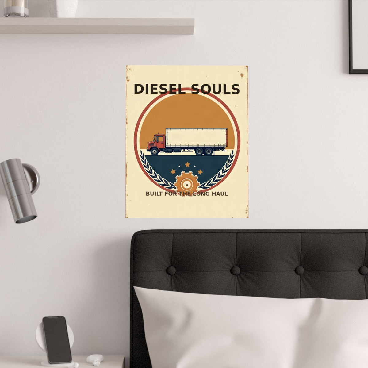 Diesel Souls Retro Trucker Emblem Poster | Vintage Garage Art