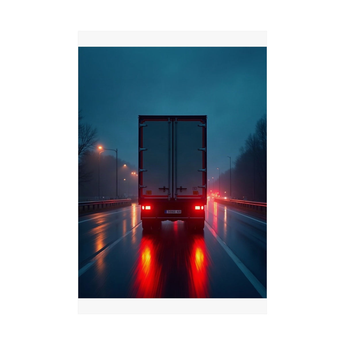 Long-Haul Night Hauler Truck Poster | Trucker Garage Wall Art
