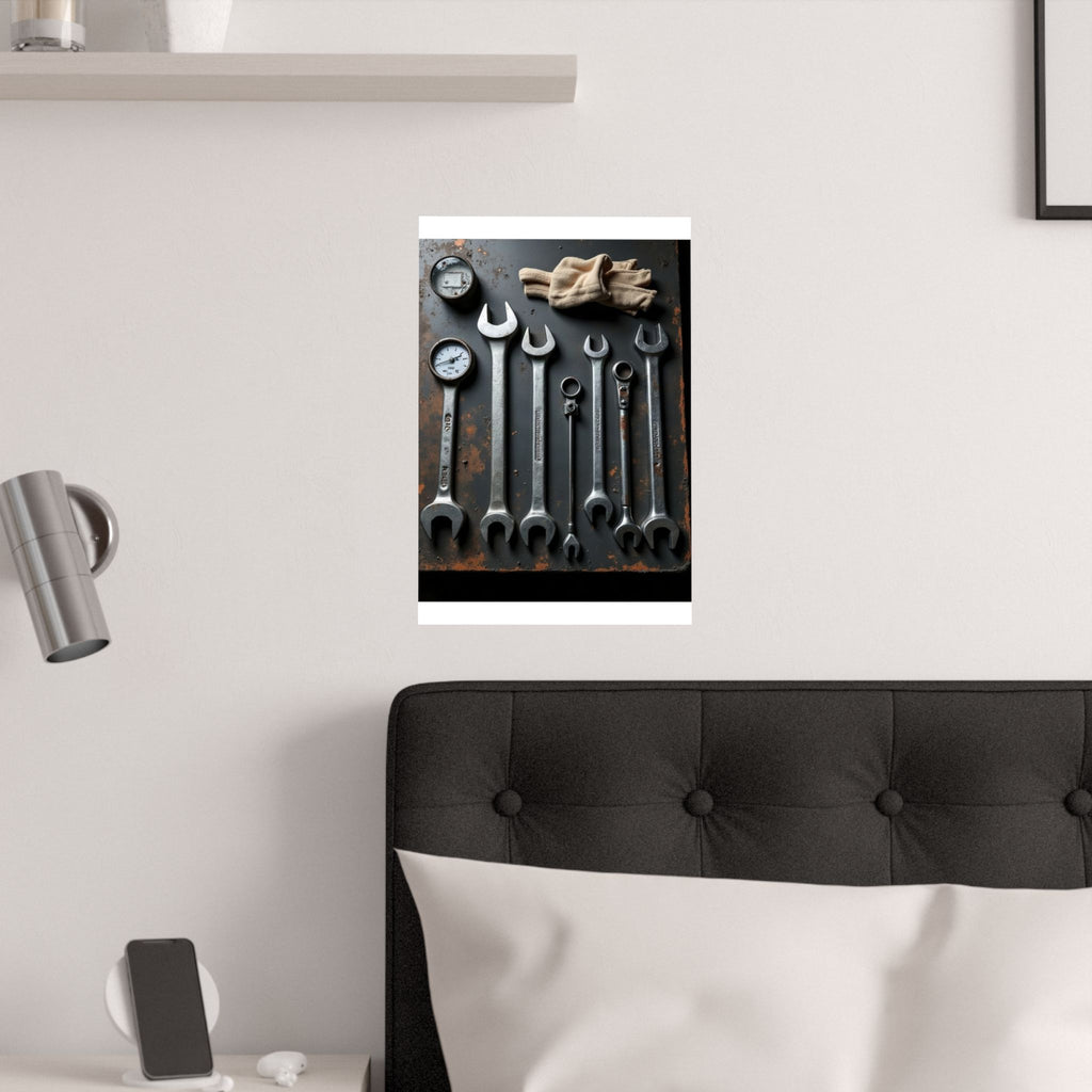 Truck Mechanic Tools Flat-Lay Poster | Workshop Wall Art