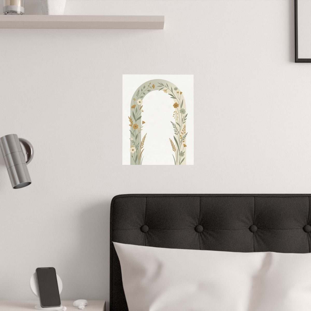 Sage Botanical Arch Print | Minimalist Wildflower Wall Art