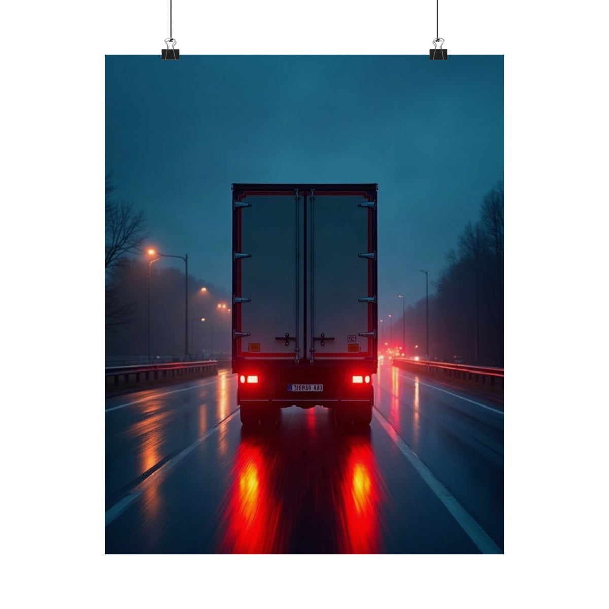 Long-Haul Night Hauler Truck Poster | Trucker Garage Wall Art