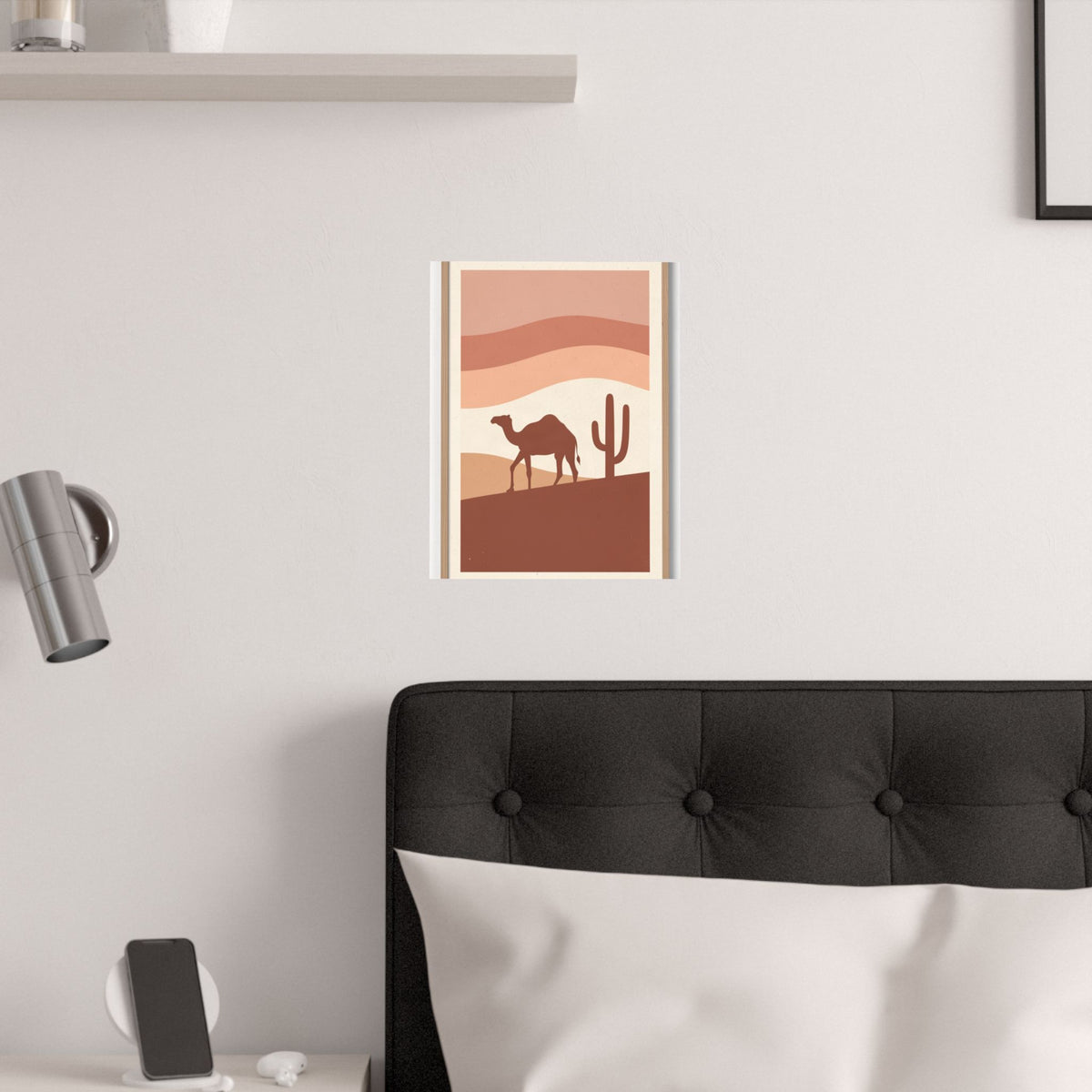 Desert Camel Sunset Print | Boho Mid-Century Wall Art