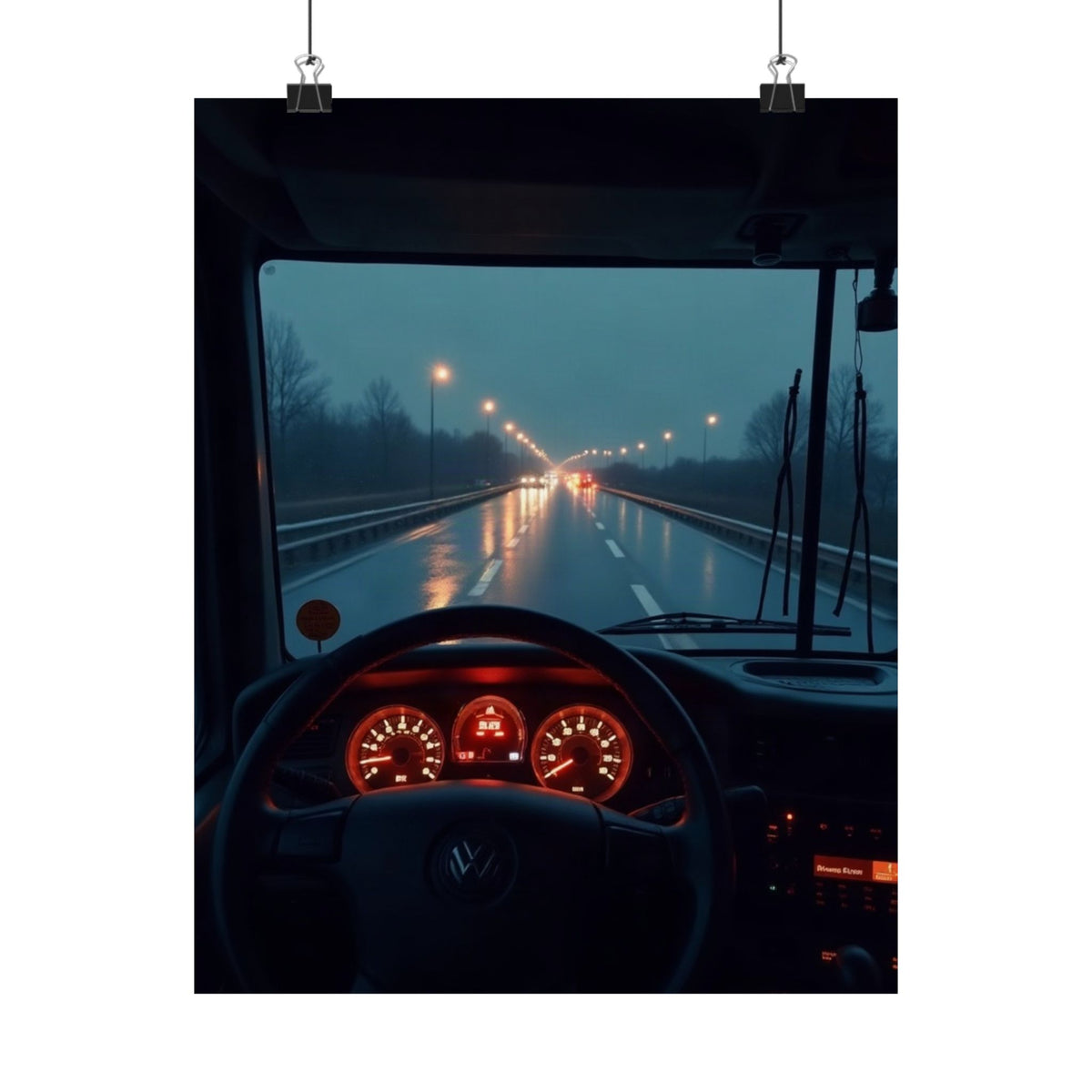 Night Cab Long-Haul Poster | Trucker Life Wall Art