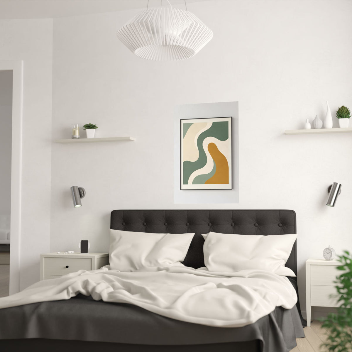 Abstract Organic Shapes Print | Matisse Style Sage Wall Art