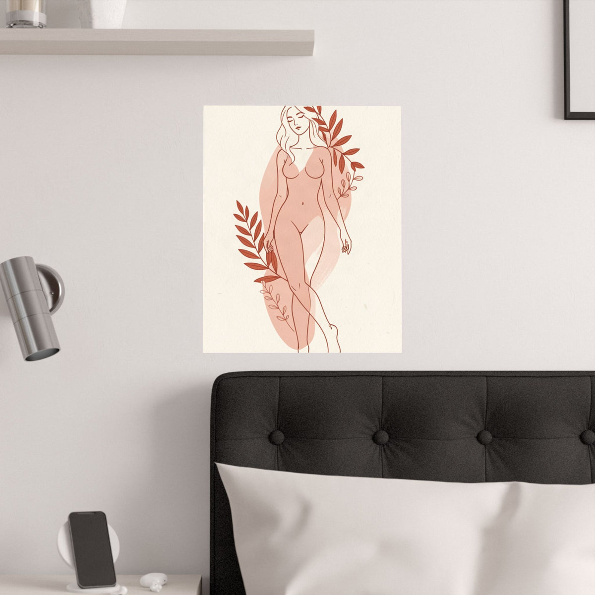 Abstract Feminine Body Line Art | Blush Boho Wall Print