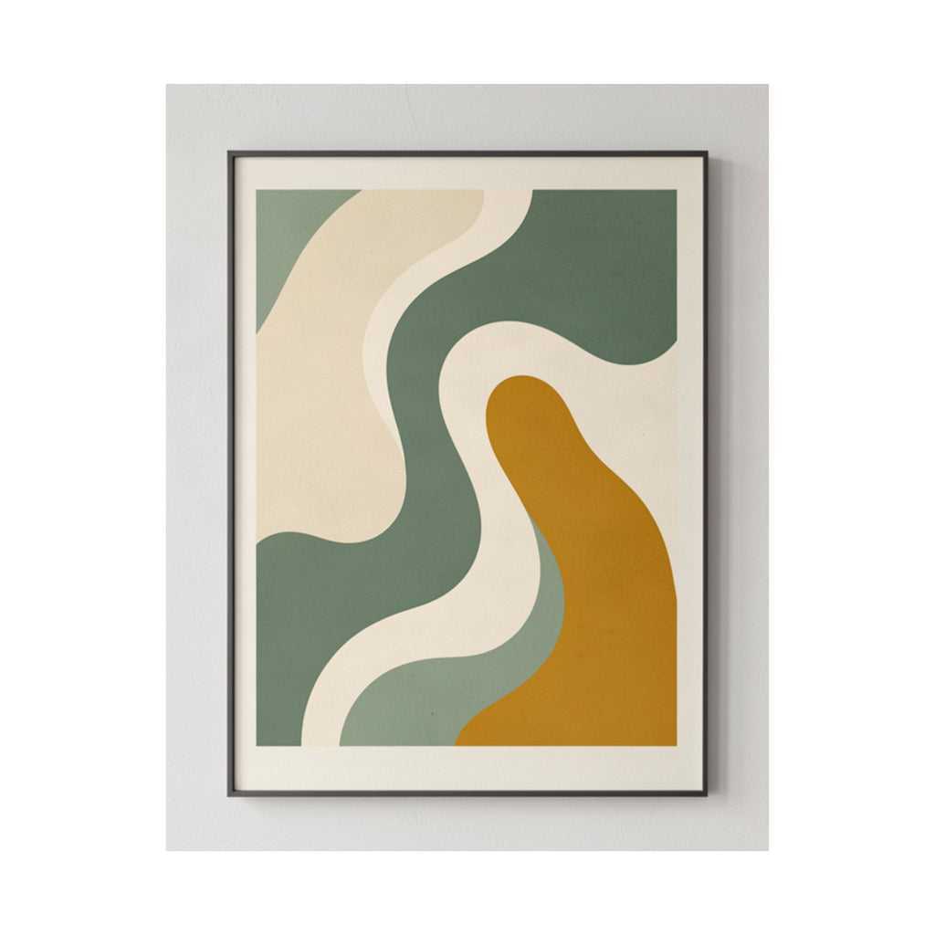 Abstract Organic Shapes Print | Matisse Style Sage Wall Art