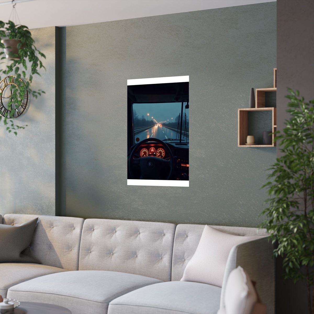 Night Cab Long-Haul Poster | Trucker Life Wall Art