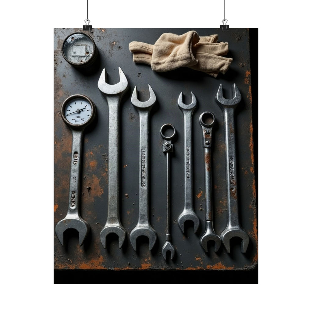 Truck Mechanic Tools Flat-Lay Poster | Workshop Wall Art