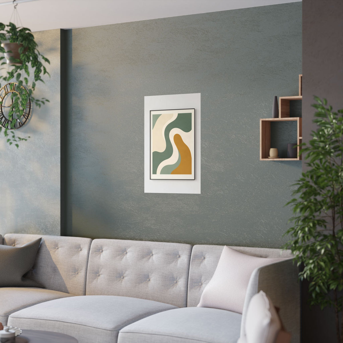 Abstract Organic Shapes Print | Matisse Style Sage Wall Art