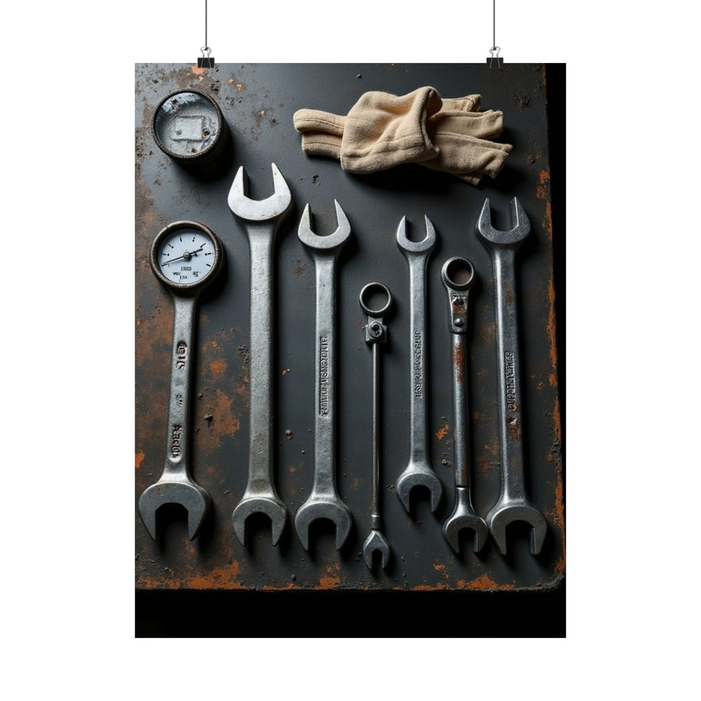 Truck Mechanic Tools Flat-Lay Poster | Workshop Wall Art