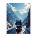Alpine Mountain Pass Truck Poster | Adventure Trucking Art