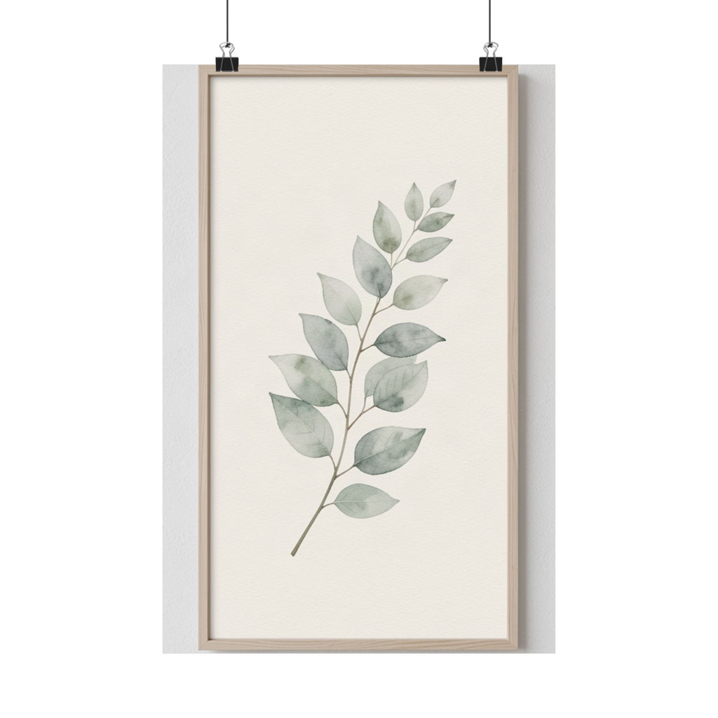 Eucalyptus Branch Print | Sage Botanical Minimalist Wall Art