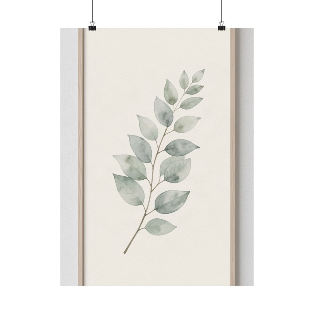 Eucalyptus Branch Print | Sage Botanical Minimalist Wall Art