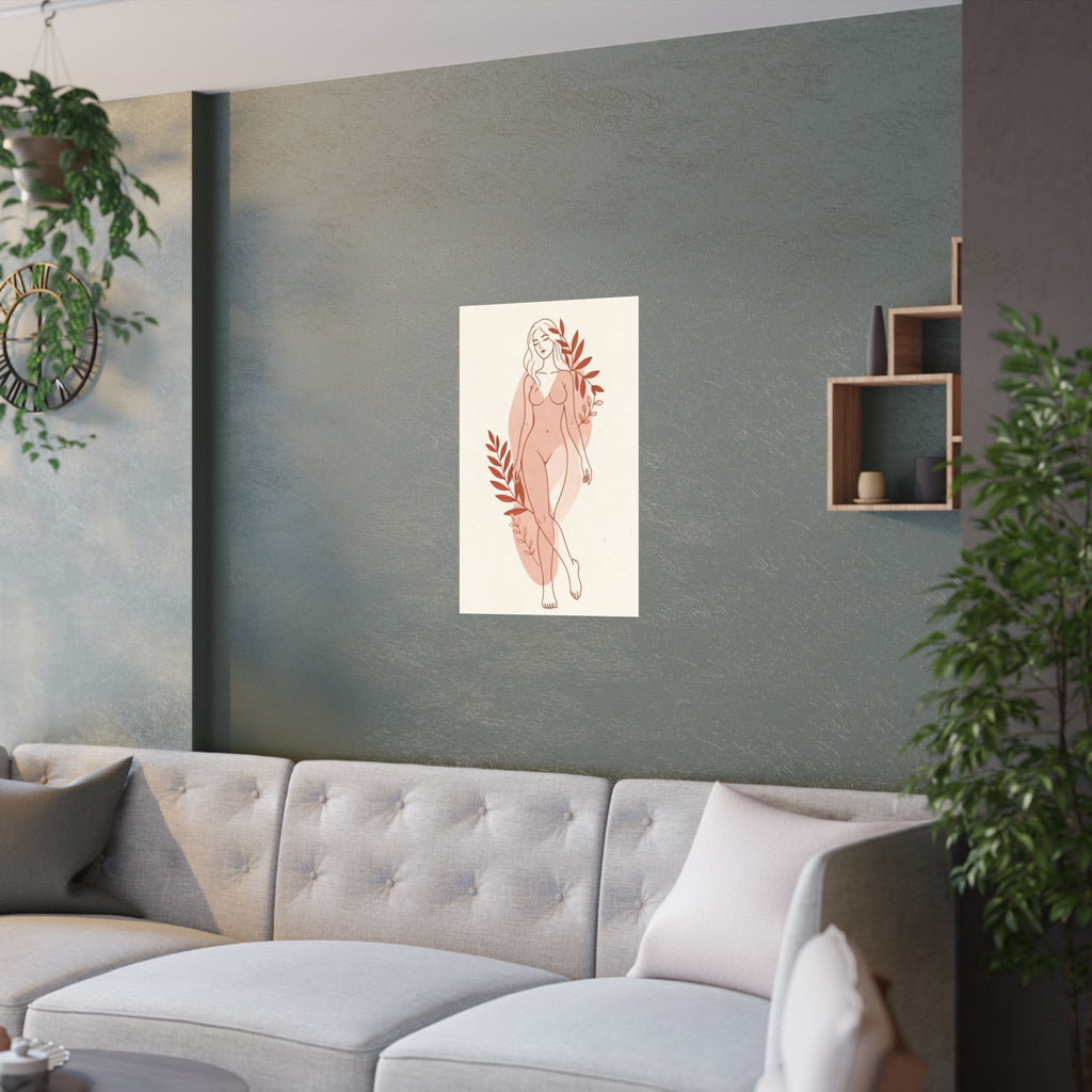Abstract Feminine Body Line Art | Blush Boho Wall Print
