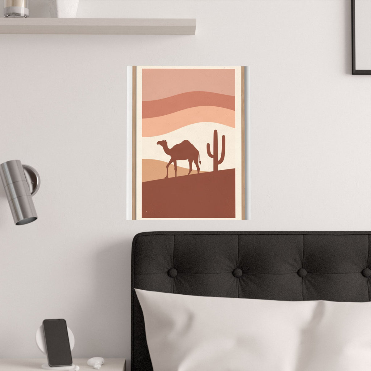 Desert Camel Sunset Print | Boho Mid-Century Wall Art