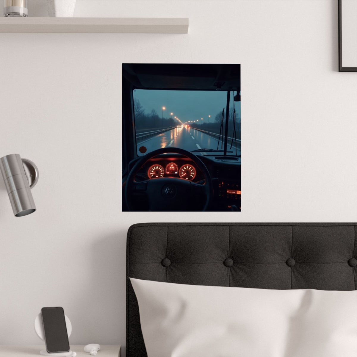 Night Cab Long-Haul Poster | Trucker Life Wall Art