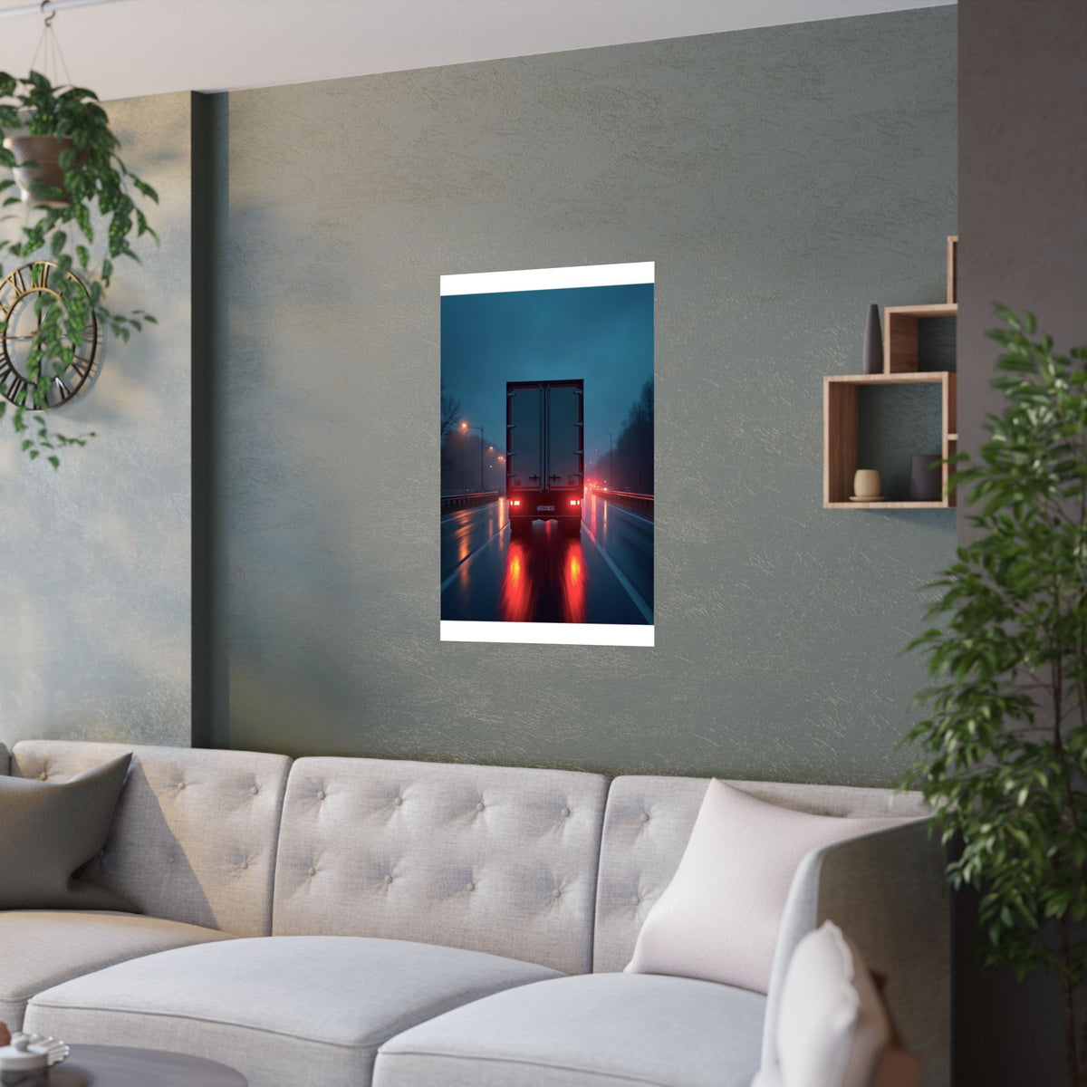 Long-Haul Night Hauler Truck Poster | Trucker Garage Wall Art