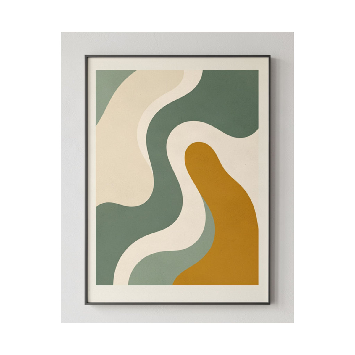 Abstract Organic Shapes Print | Matisse Style Sage Wall Art